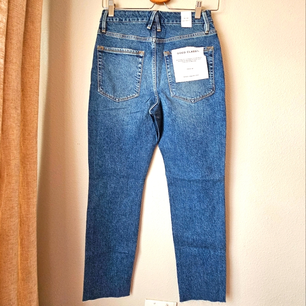 NWT Good American Good Classic Skinny Jeans Cut-Off Raw Hem - Picture 7 of 7